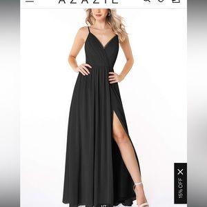 Azazie Black Gracie - beautiful black bridesmaids dress, like new!